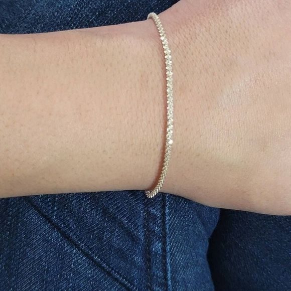 Diamond cut sterling silver bracelet - Picture 4 of 5